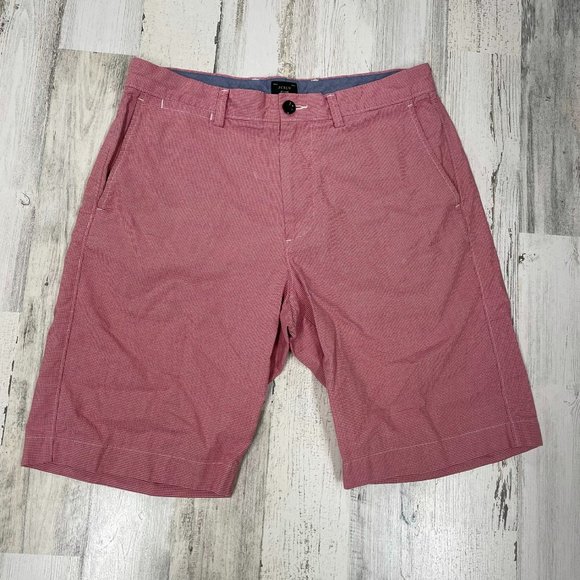 J Crew Club Shorts 32 x 11 Red Check Cotton - Picture 1 of 4